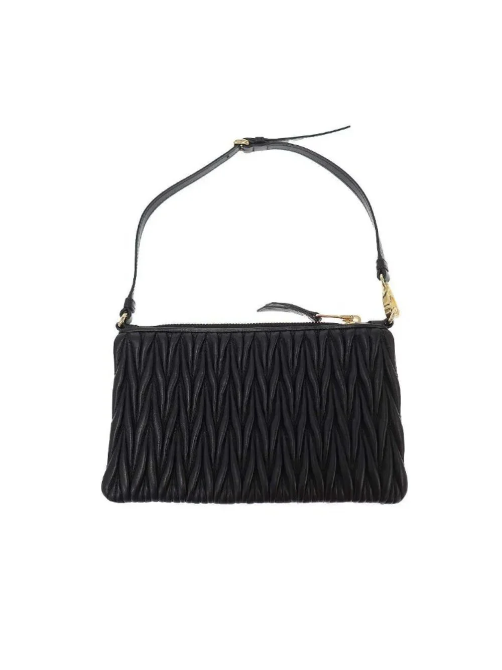 Miu Miu Matelasse Mini Handbag Pouch Black